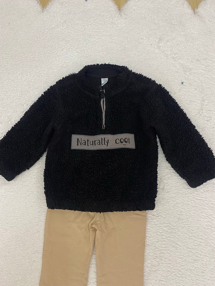 Kahverengi Yüksek Yakalı  Çocuk Sweatshirt - Görsel 2