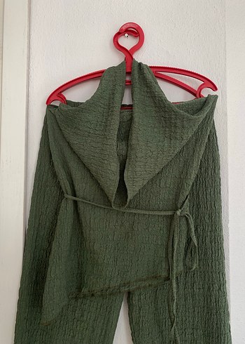 Haki Renk Bol kesim bürümcuk kumaş takım - Görsel 3