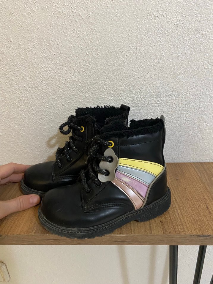 Kız Çocuk Çok Renkli Rock Punk Botlar - Görsel 3