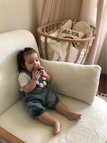 Bebe Confort Ahşap sepet beşik (uyku seti içinde)