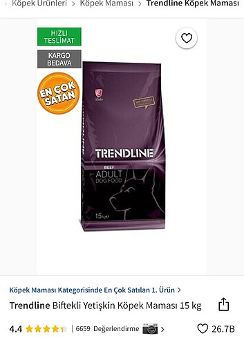 Trendline köpek maması 15 kg 