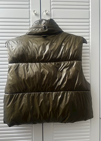 Zara Petrol yeşili Fermuarlı Kadın Yeleği - Görsel 4