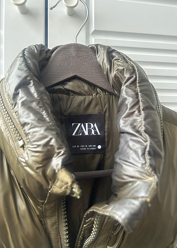 Zara Petrol yeşili Fermuarlı Kadın Yeleği - Görsel 3