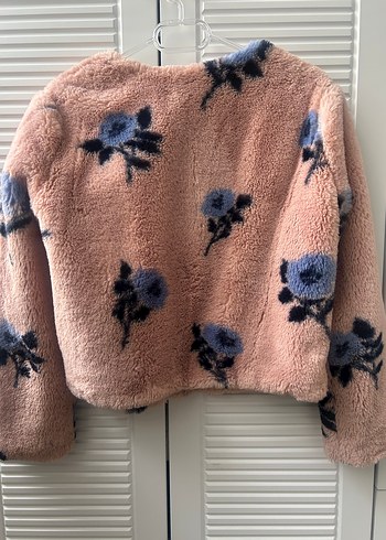 Zara Yumuşak Pembe Peluş Kadın Ceket - Görsel 4