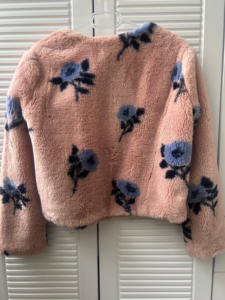 Zara Yumuşak Pembe Peluş Kadın Ceket - Görsel 4