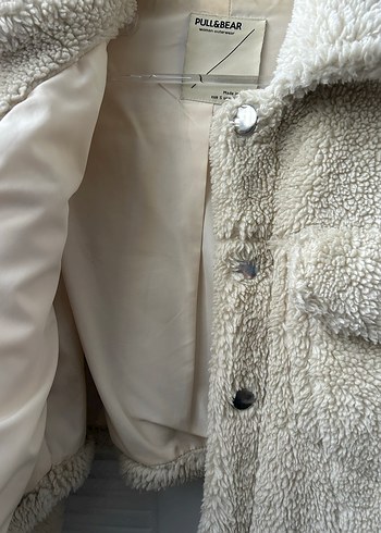 Pull and Bear Bej Peluş Kadın Ceket - Görsel 3