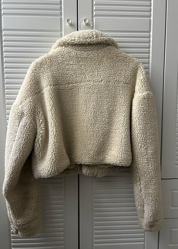 Pull and Bear Bej Peluş Kadın Ceket - Görsel 4