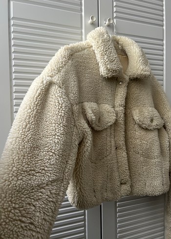 Pull and Bear Bej Peluş Kadın Ceket - Görsel 2