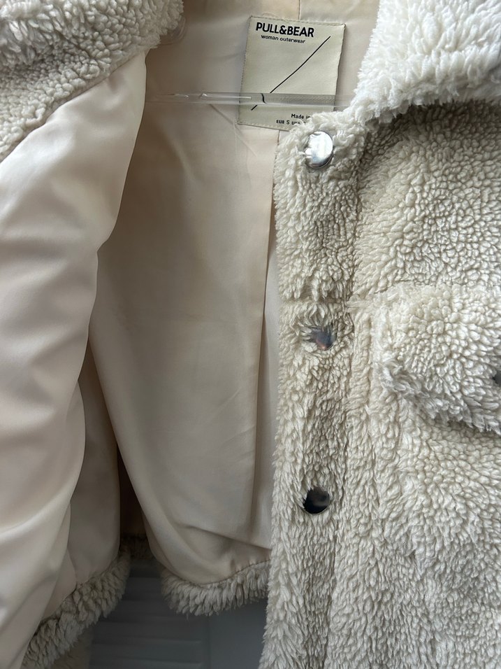 Pull and Bear Bej Peluş Kadın Ceket - Görsel 3