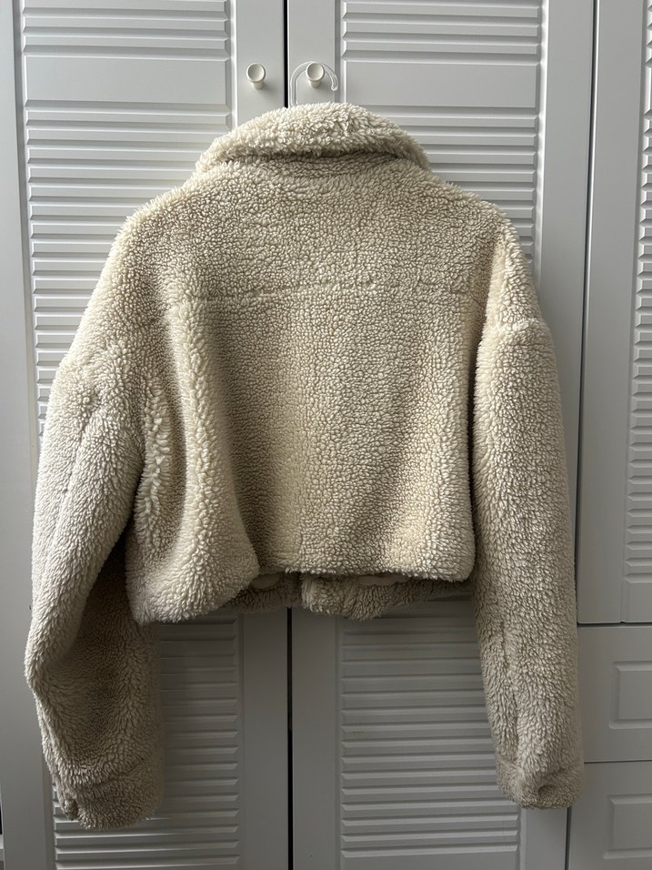 Pull and Bear Bej Peluş Kadın Ceket - Görsel 4