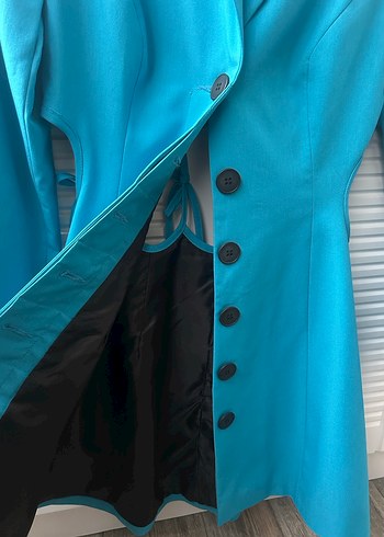 Topshop - Turkuaz Düğmeli Uzun Hamile Ceketi - Görsel 5