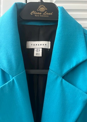 Topshop - Turkuaz Düğmeli Uzun Hamile Ceketi - Görsel 3