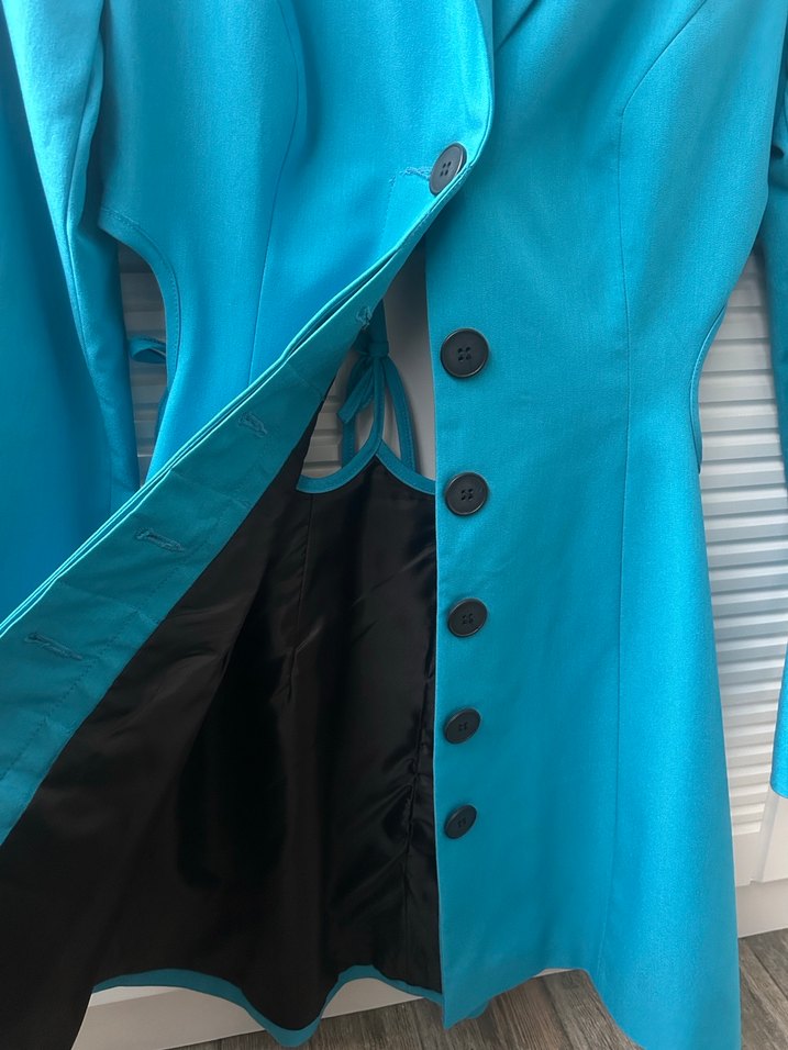 Topshop - Turkuaz Düğmeli Uzun Hamile Ceketi - Görsel 5