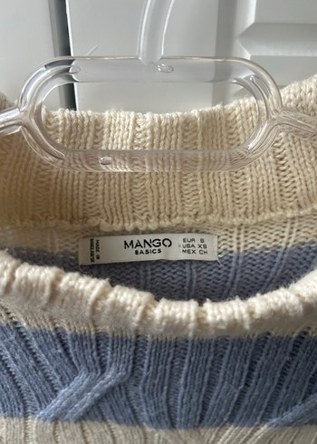 Mango-Çizgili Örgü Kadın Kazak - Görsel 3