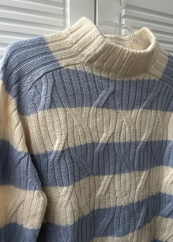 Mango-Çizgili Örgü Kadın Kazak - Görsel 2