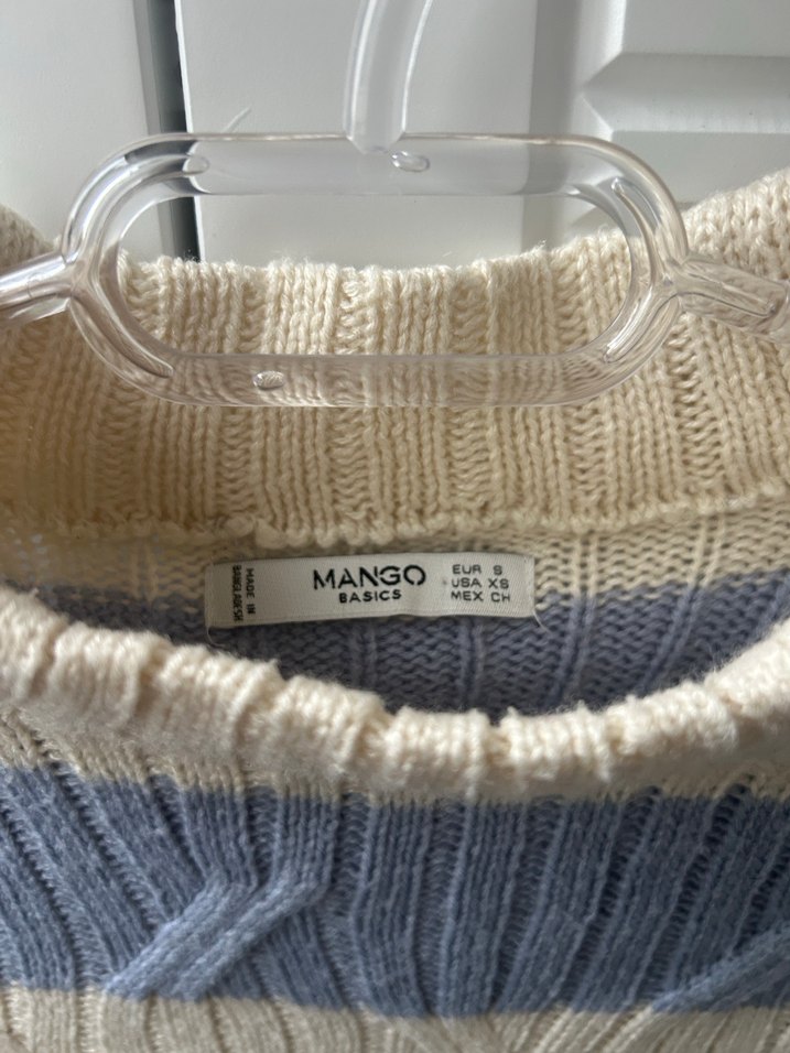 Mango-Çizgili Örgü Kadın Kazak - Görsel 3