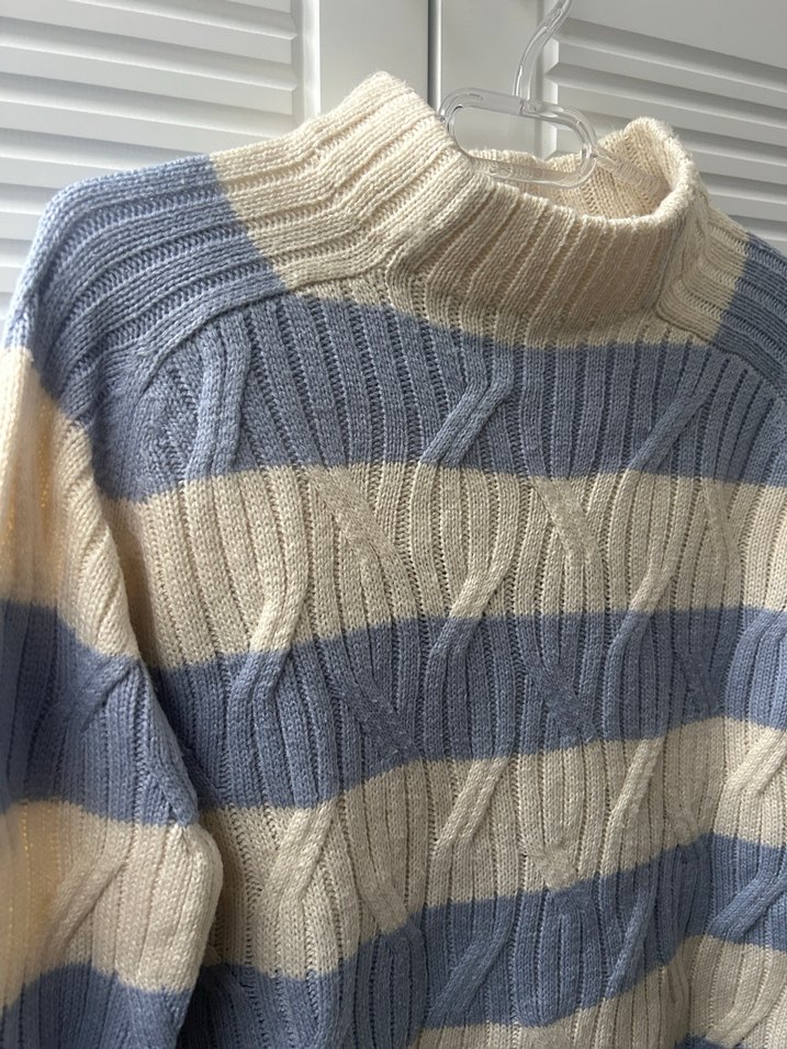 Mango-Çizgili Örgü Kadın Kazak - Görsel 2