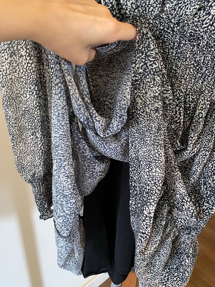 Gri Yılan Desenli V Yaka Mini Elbise - Görsel 5