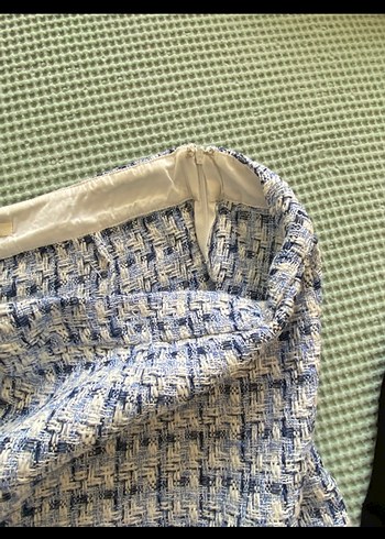 Mavi Beyaz Mini Etek - Görsel 4