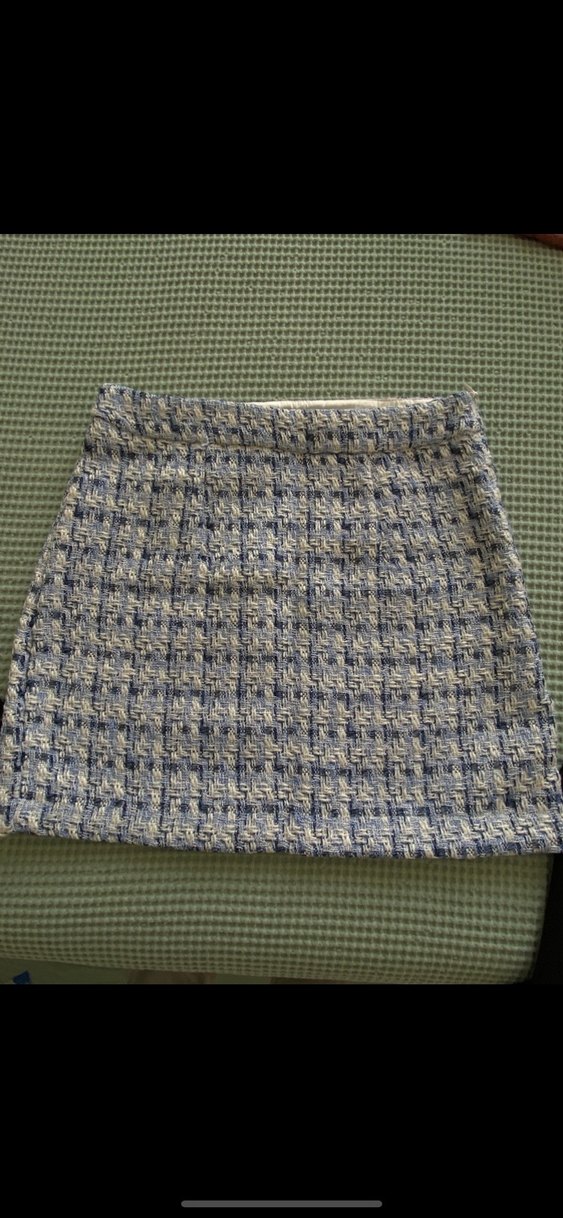 Mavi Beyaz Mini Etek - Görsel 2