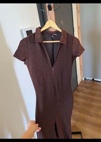 Parlak Kahverengi Deri Tulum - Görsel 3