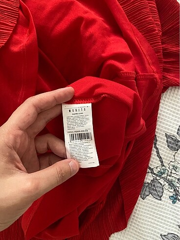 xs Beden Kırmızı piliseli tesettür tunik