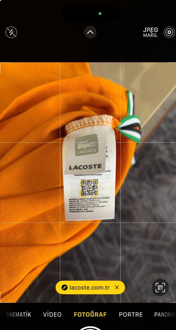 Canlı Turuncu Lacoste Polo Tişört — görsel 3/3