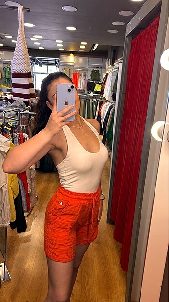 Beymen Club Turuncu Keten Şort ????