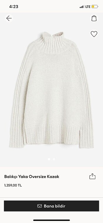 H&M Balıkçı Yaka Kazak