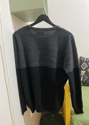 Lucian Erkek Siyah Örgü Yün Kazak - Görsel 4