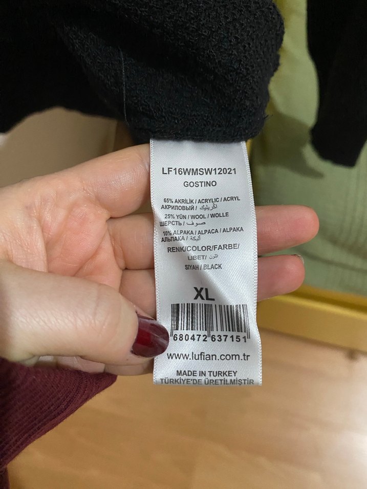 Lucian Erkek Siyah Örgü Yün Kazak - Görsel 3