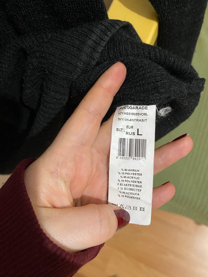 Polo Garage Siyah Triko Erkek Kazak - Görsel 3