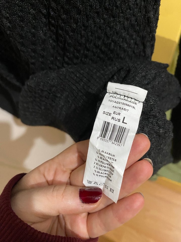 Polo Garage Siyah Erkek İnce Triko Kazak - Görsel 2