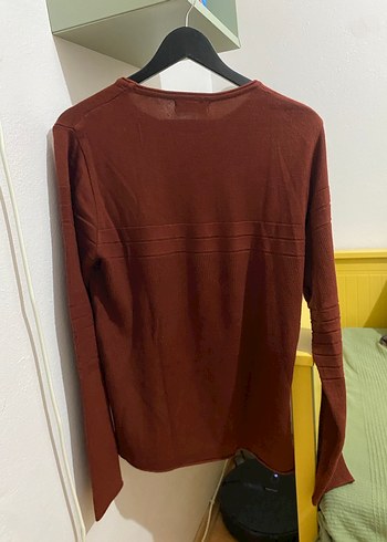 Erkek Kahverengi Bisiklet Yaka Triko Kazak - Görsel 4