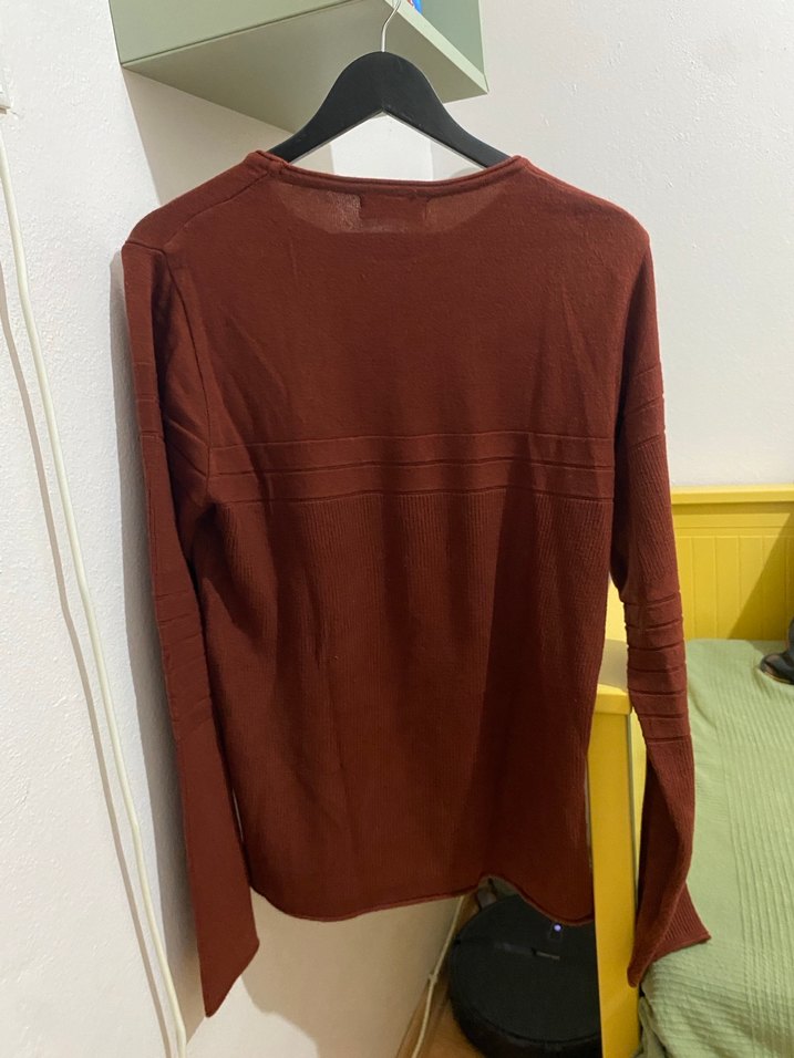 Erkek Kahverengi Bisiklet Yaka Triko Kazak - Görsel 4