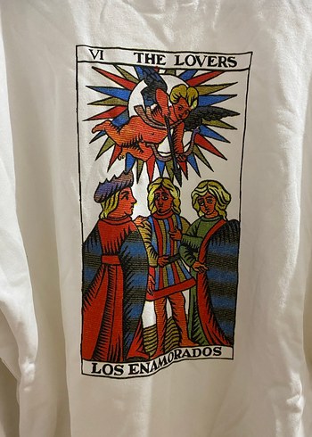 Beyaz Baskılı Zara Sweatshirt - Görsel 4