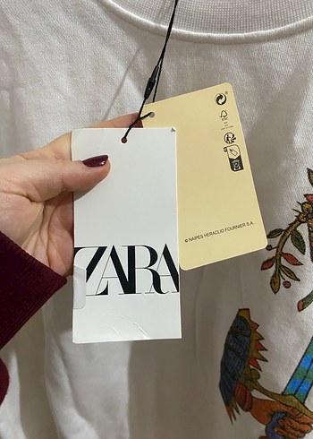 Beyaz Baskılı Zara Sweatshirt - Görsel 7