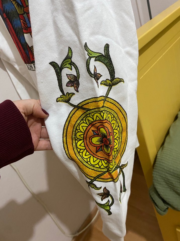 Beyaz Baskılı Zara Sweatshirt - Görsel 5