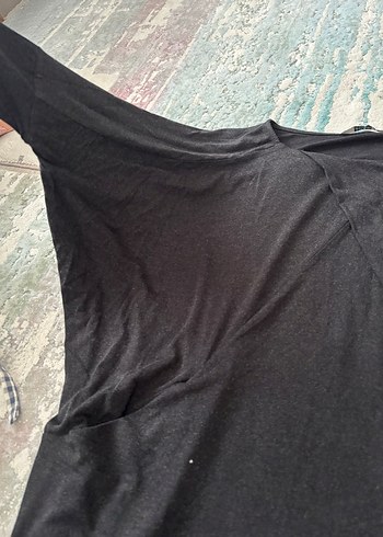 Gri Kısa Kollu Salaş elbise - Görsel 2