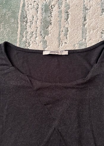 Gri Kısa Kollu Salaş elbise - Görsel 3