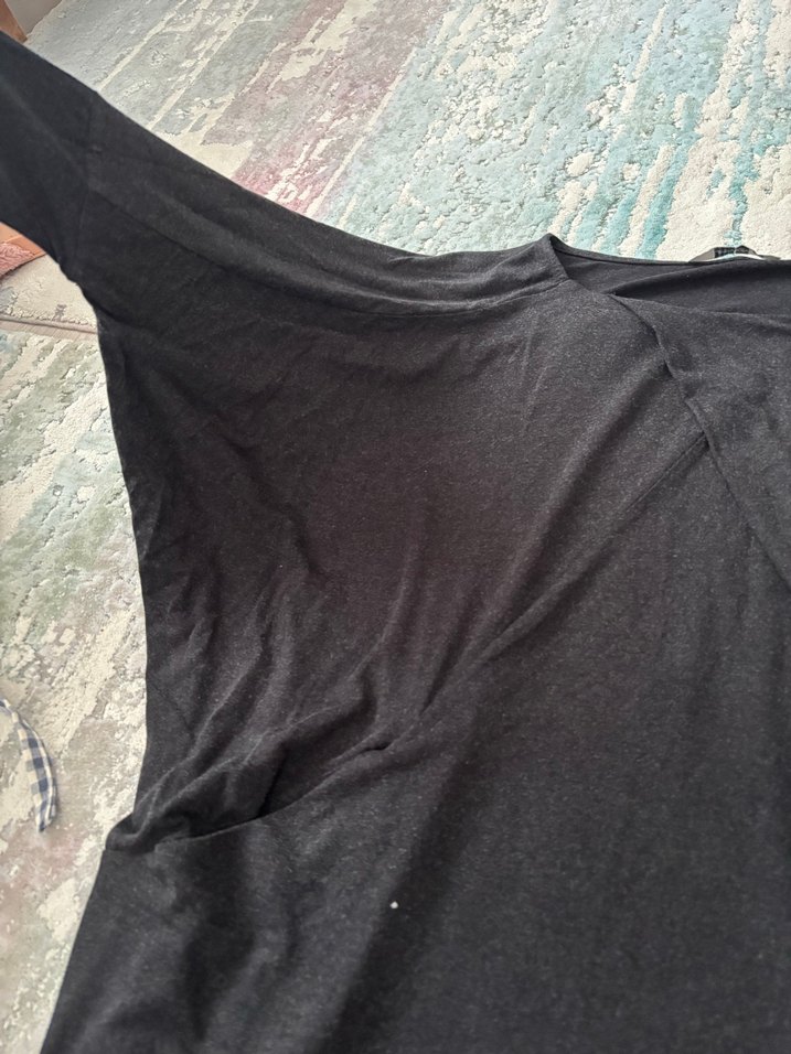 Gri Kısa Kollu Salaş elbise - Görsel 2