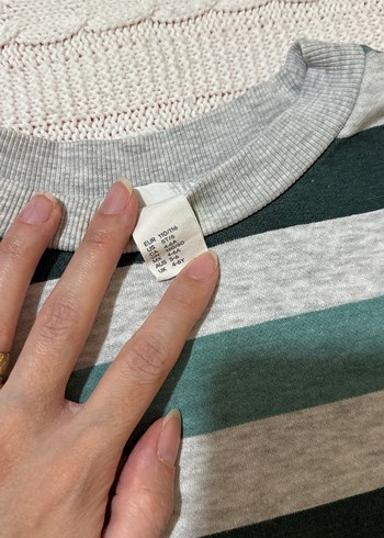 H&M Çizgili Gri Erkek Çocuk Triko Sweatshirt