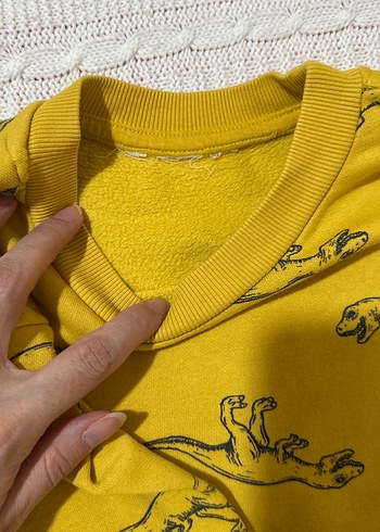 5 Yaş Beden Sarı Baskılı Erkek Çocuk Sweatshirt