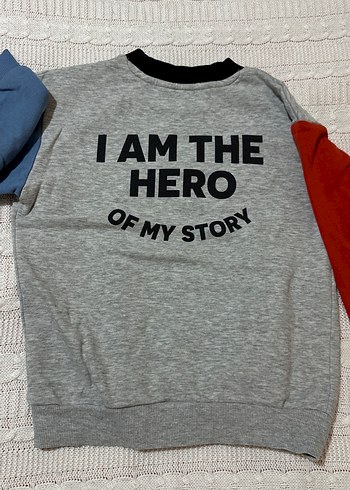 5 Yaş Beden gri Renk Gri Renkli Erkek Çocuk Sweatshirt