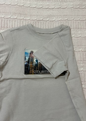H&M Gri Baskılı Erkek Çocuk Tişörtü
