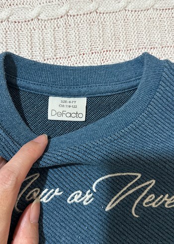 6 Yaş Beden Erkek Çocuk Mavi Denim Sweatshirt