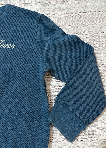 Defacto Erkek Çocuk Mavi Denim Sweatshirt