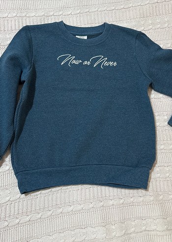 Erkek Çocuk Mavi Denim Sweatshirt