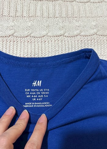 H&M Erkek Çocuk Mavi Kısa Kollu Basic Tişört