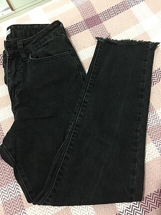 Siyah kot mom jean